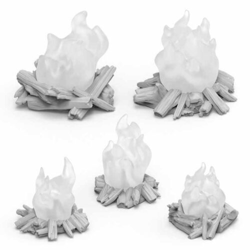 5x Campfires - Unpainted Miniatures