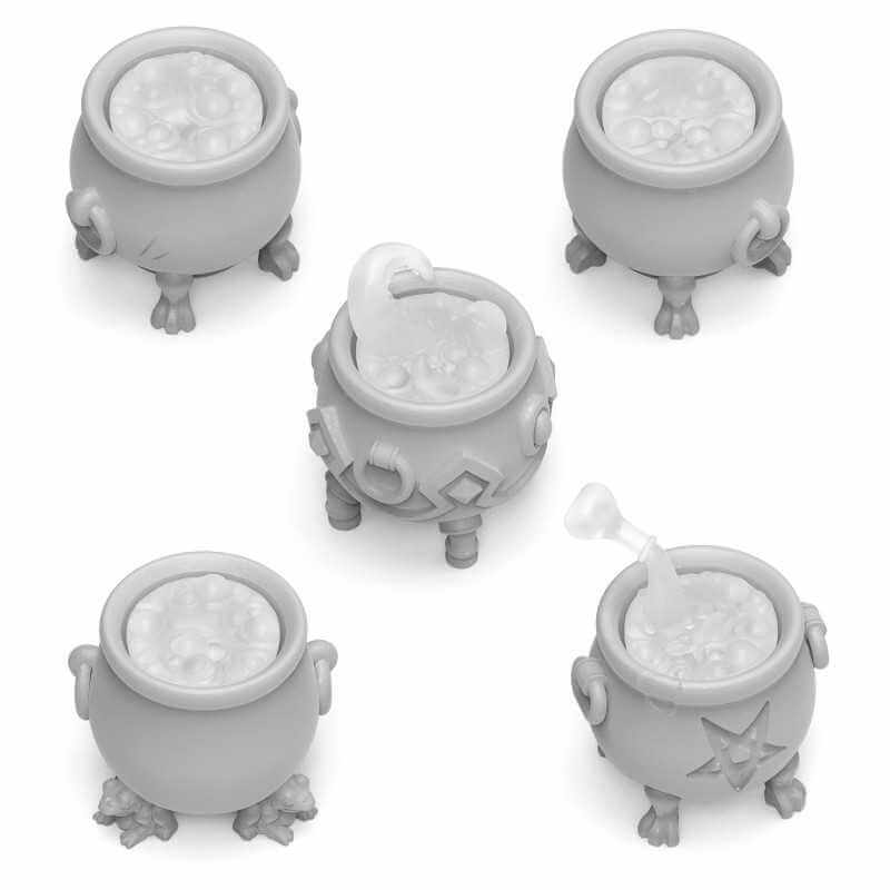 5x Magic Cauldrons - Unpainted Miniatures