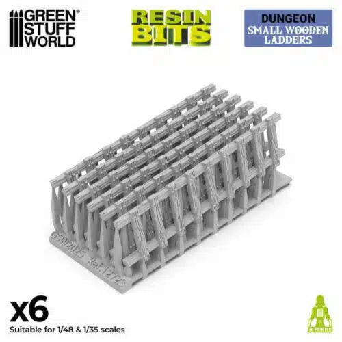 6x Small Wooden Ladders - Unpainted Miniatures