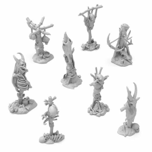 8x Dark Skull Totems - Unpainted Miniatures