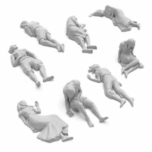 8x Dead Human Corpses - Unpainted Miniatures