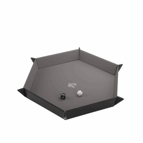 Black/Gray Hexagonal - Magnetic Dice Tray