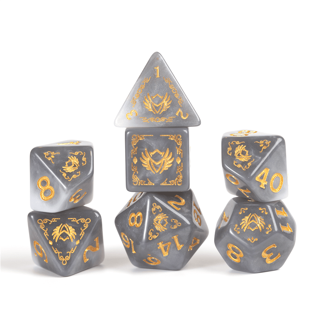 Paladin White/Grey - D&D Adventure Dice set - 14 stuks