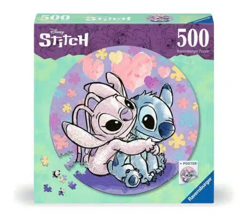 Stitch & Angel - 500 stukken Ronde Puzzel