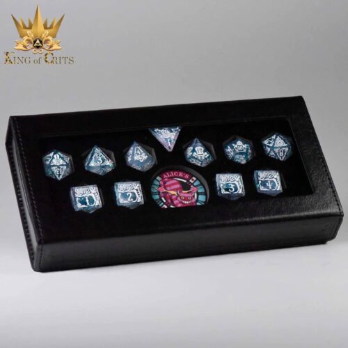 Alice's Wonderland Blue - Sharp Edge Dice set in Gift Box - 11 stuks