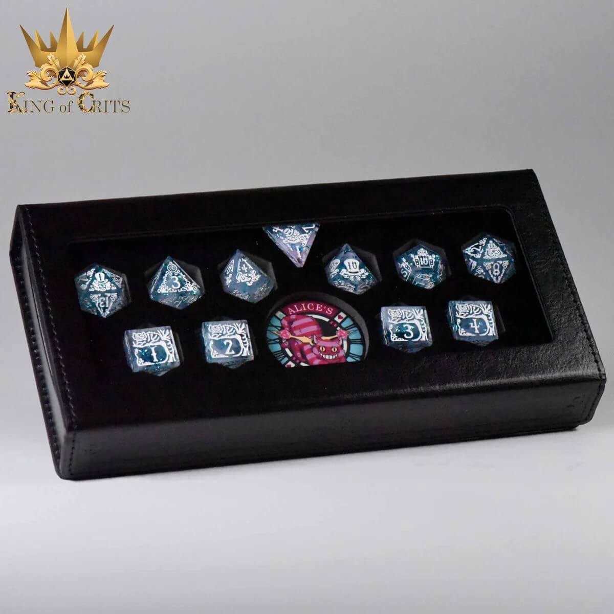 Alice's Wonderland Blue - Sharp Edge Dice set in Gift Box - 11 stuks