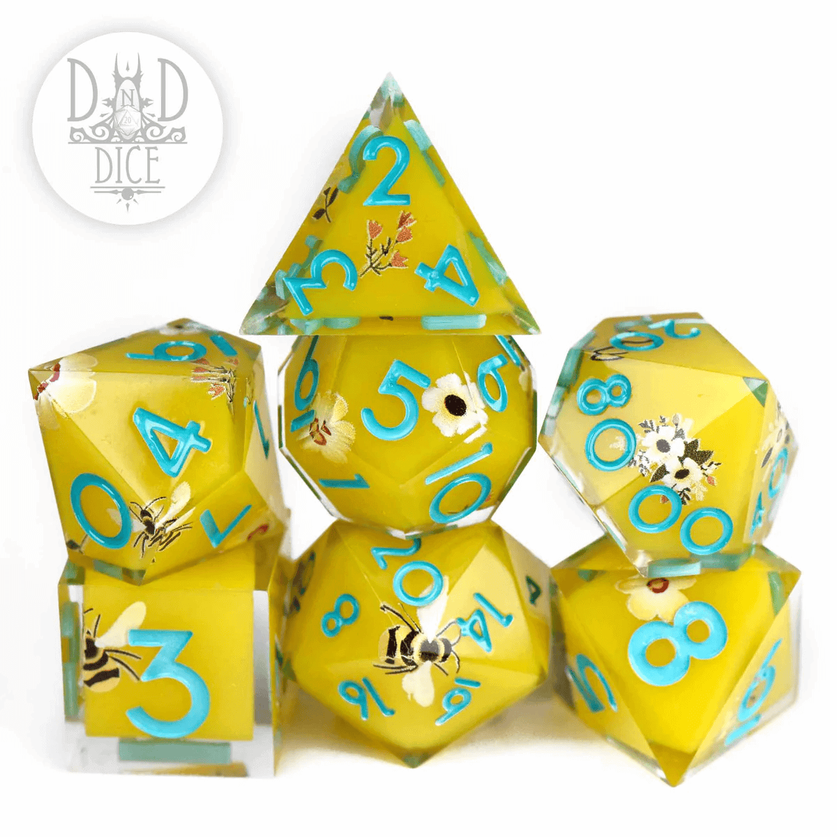 Beekeeper - Handmade Dice set - 7 stuks