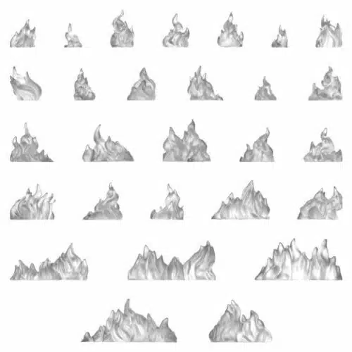 Fire Flames x28 - Unpainted Miniatures