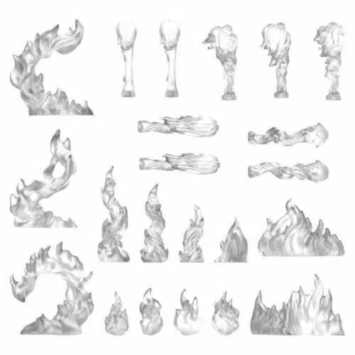 Fire Spells x22 - Unpainted Miniatures