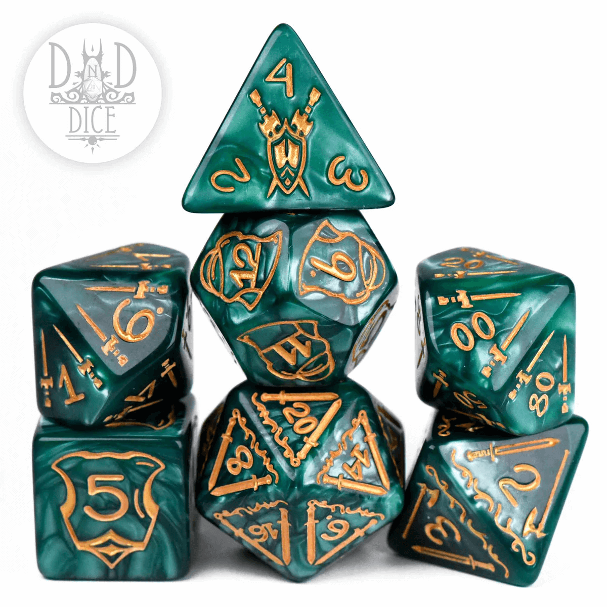 Green Giant Fighter - Oversized Dice set - 7 stuks