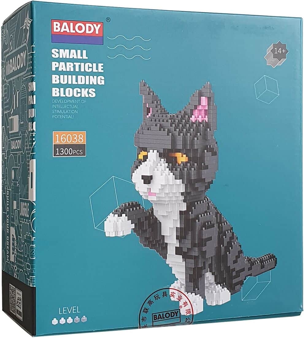 Grijs witte kat - NanoBlocks - 1300 stukjes