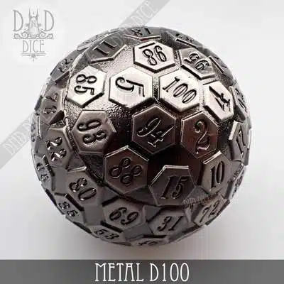 Gunmetal - D100 Single Oversize Dice