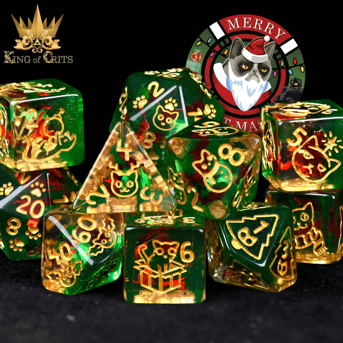 Merry CatMas - Dice set - 11 stuks
