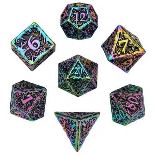 Rainbow - Metal Dice set - 7 stuks