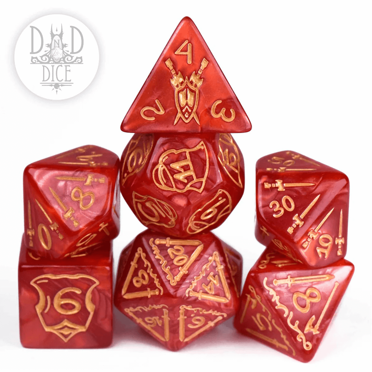 Red Giant Fighter - Oversized Dice set - 7 stuks