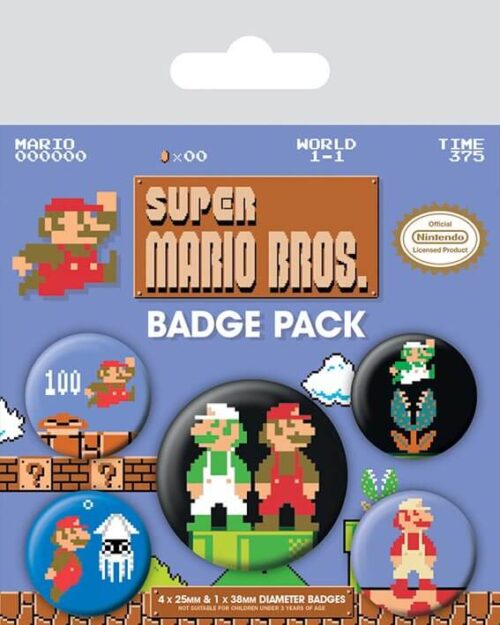 Super Mario Bros. - Badge Button Pack - Nintendo