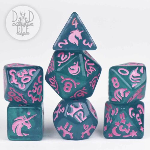 Unicorn Princess - Dice set - 7 stuks