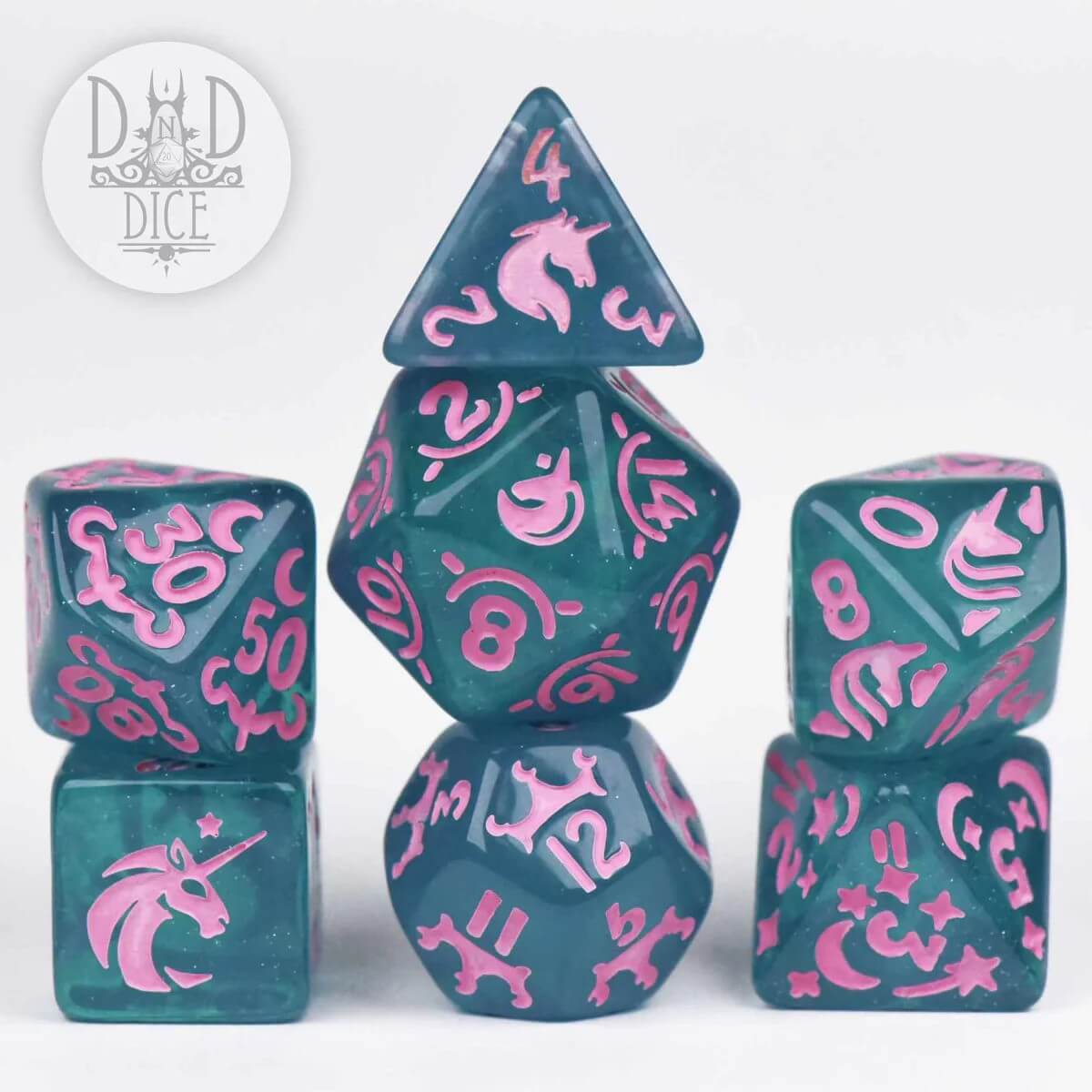 Unicorn Princess - Dice set - 7 stuks