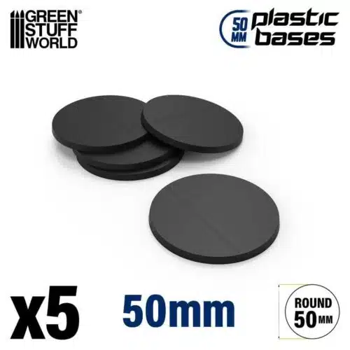 Black - Plastic Round Base 50 mm - 5 stuks