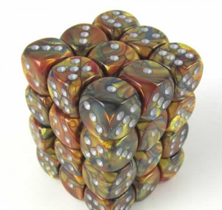 Lustrous Gold/silver D6 12mm (36 stuks)