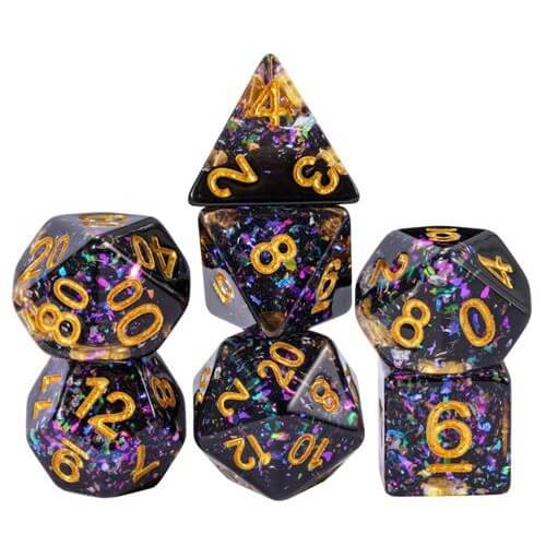 Nebula 3 kleuren - Glitter Dice set - 7 stuks
