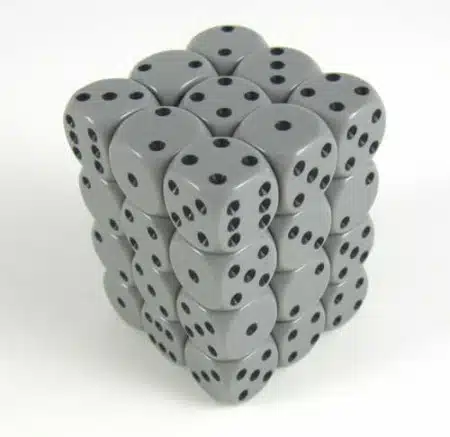 Opaque Grey/black D6 12mm (36 stuks)