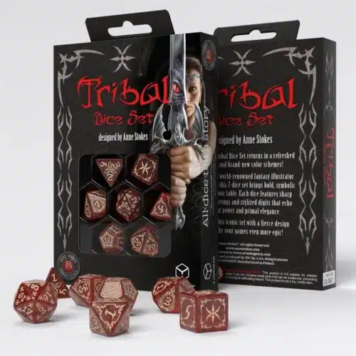 Shimmering Red & Beige - Tribal Dice Set - 7 stuks