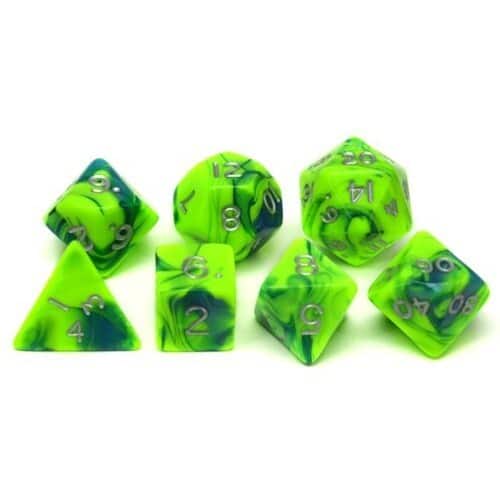Toxic Groen/Paars - Jumbo Dice set - 7 stuks