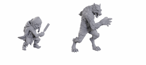 Chetney Pock O'Pea & Werewolf - Critical Role Unpainted Miniatures