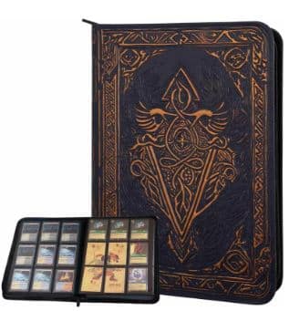 Faux Leather Blue - 9-Pocket Zippered Binder