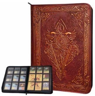 Faux Leather Red - 9-Pocket Zippered Binder