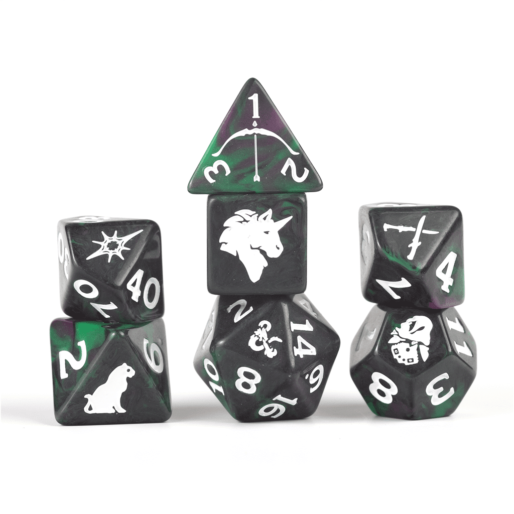 Legend of Drizzt - D&D Adventure Dice set - 7 stuks