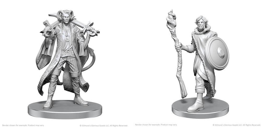 Mollymauk Tealeaf & Caduceus Clay - Critical Role Unpainted Miniatures