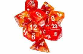 Nebula Molten/white Polyhedral Lab Dice - 8 stuks