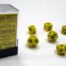 Opaque Yellow/black Polydice - 7 stuks