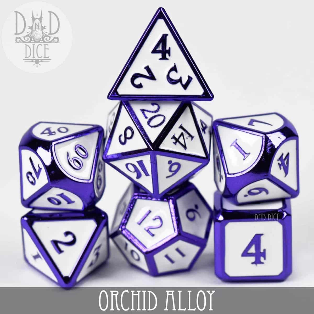 Orchid Alloy - Metal Dice set - 7 stuks
