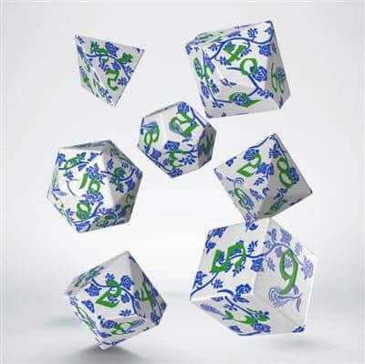 Porcelain - Full Art Dice Set - 7 stuks