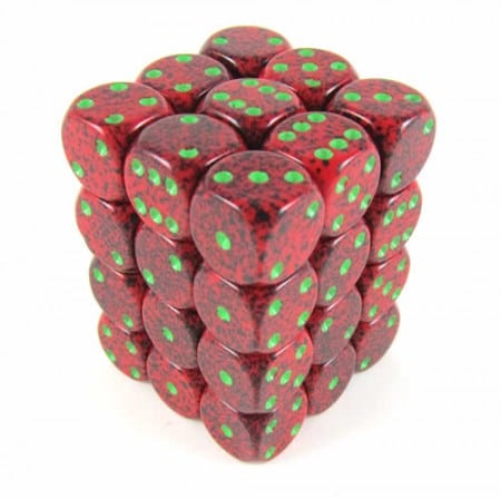 Strawberry Speckled D6 12mm (36 stuks)