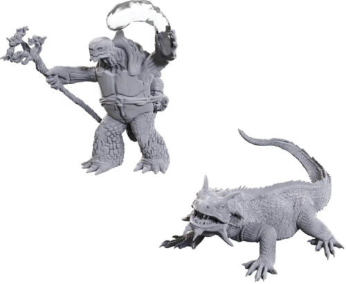Tortle Druid & Wild Shape Giant Lizard - D&D Unpainted Miniatures