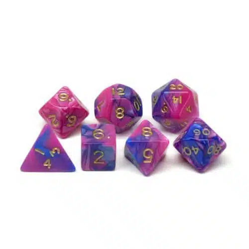 Toxic Paars/Blauw - Dobbelstenen Jumbo - 7 stuks