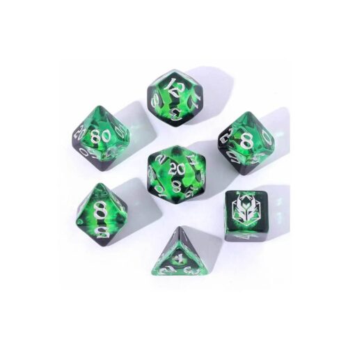 Green Dragon's Eye Dice set - 7 stuks
