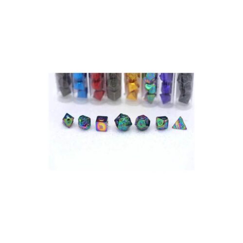 Rainbow - Metal Mini Dice set - 7 stuks