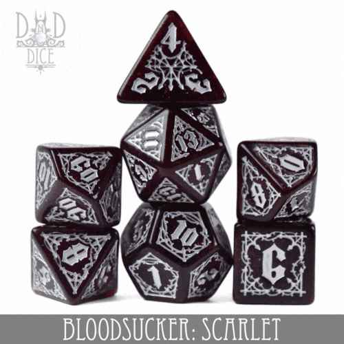 Scarlet Bloodsucker - Modern Dice Set - 7 stuks