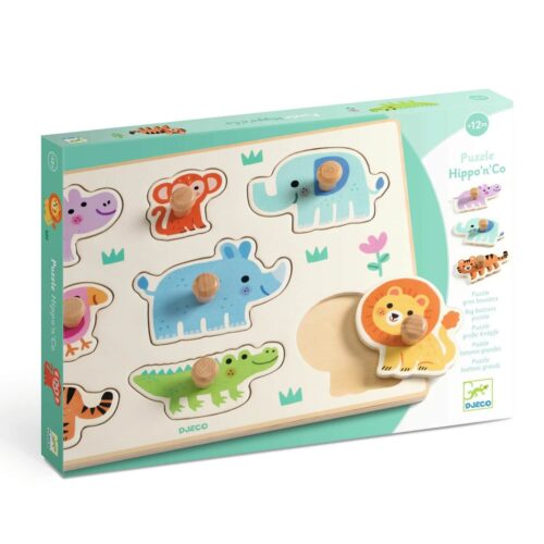 Hippo'n'Co - Handvaten Puzzel - 8 stukjes