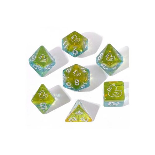 Rubber Ducky - Silver Fonts - Dice set - 7 stuks