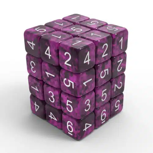 Purple Black - 12mm D6 Dice - 36 stuks