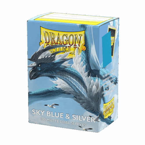 Sky Blue & Silver - Matte Dual Sleeves - 100 stuks