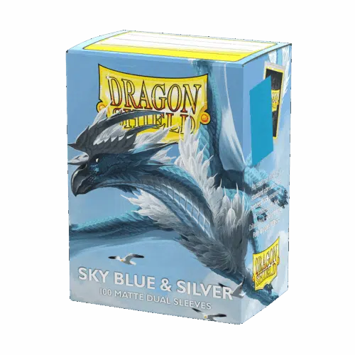 Sky Blue & Silver - Matte Dual Sleeves - 100 stuks