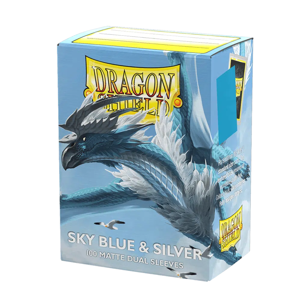 Sky Blue & Silver - Matte Dual Sleeves - 100 stuks