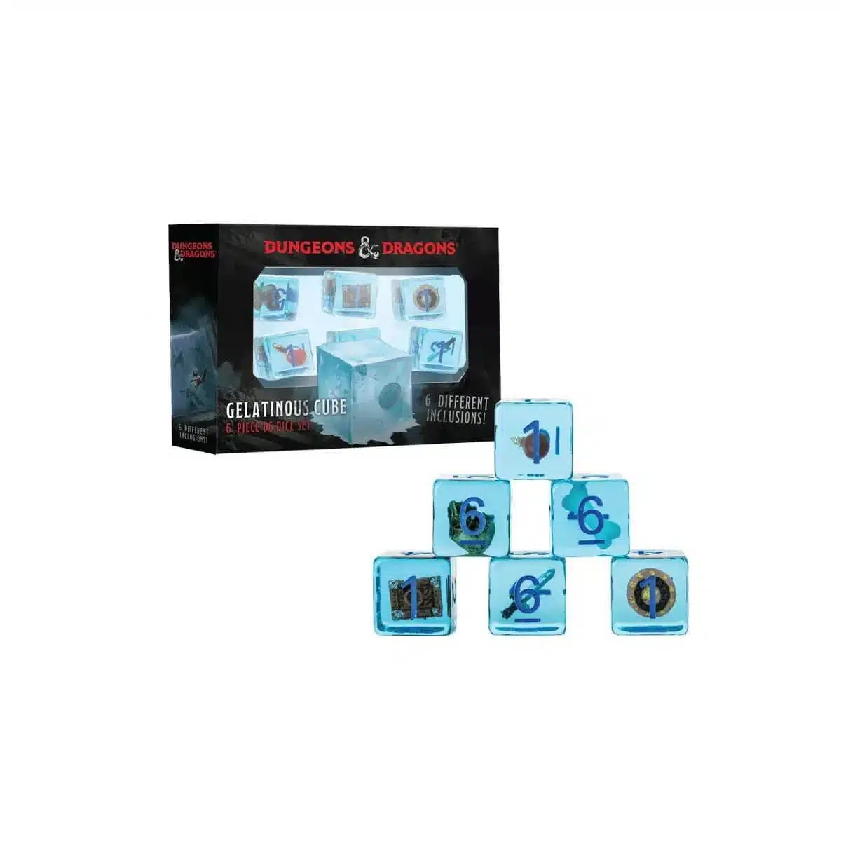 6 stuks D6 - Gelatinous Cube Dice Set